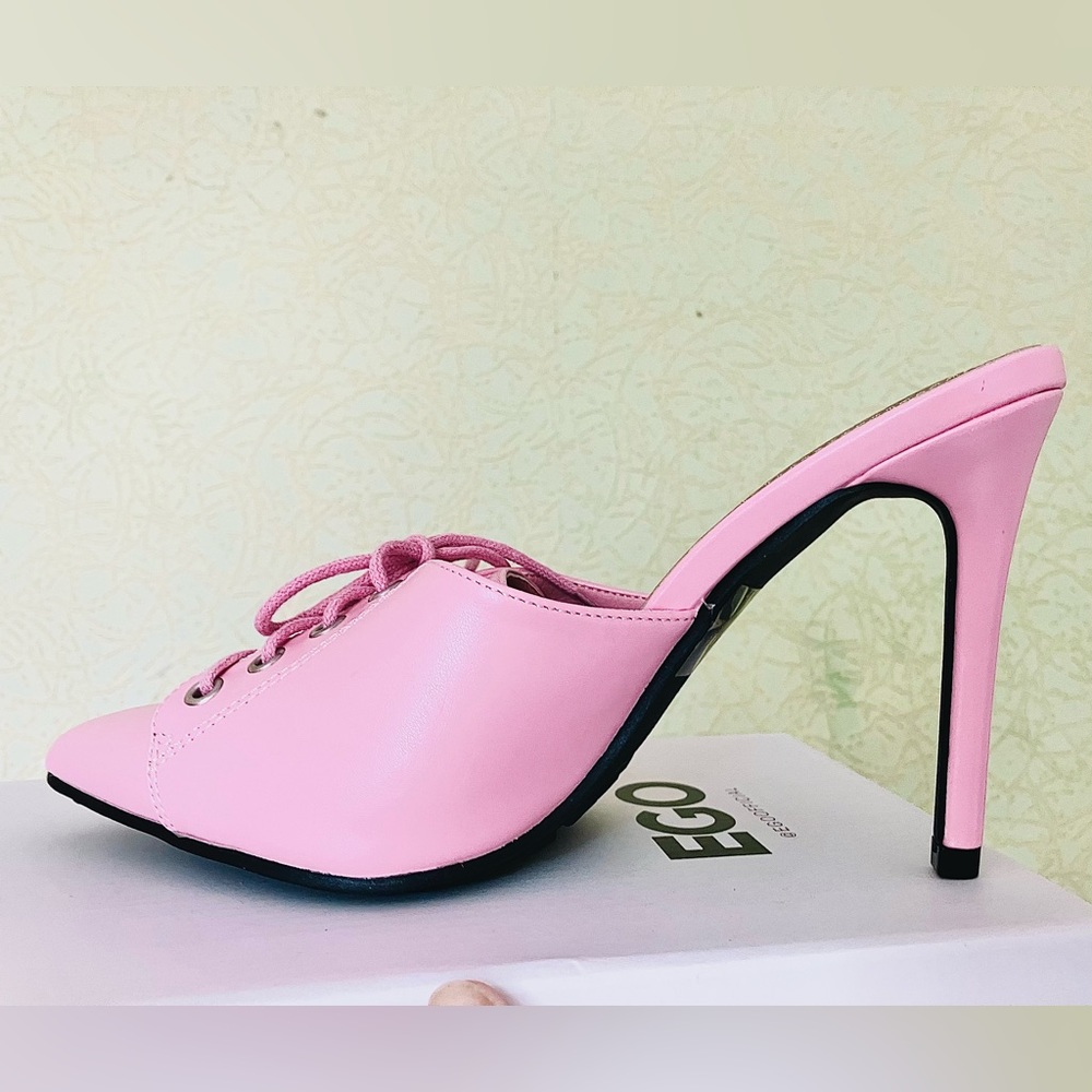 Ego ‘Sporty Spice’ Faux Leather Lace-up Stiletto Heels | Open-Heel | UK Size 4 - Picture 7 of 16